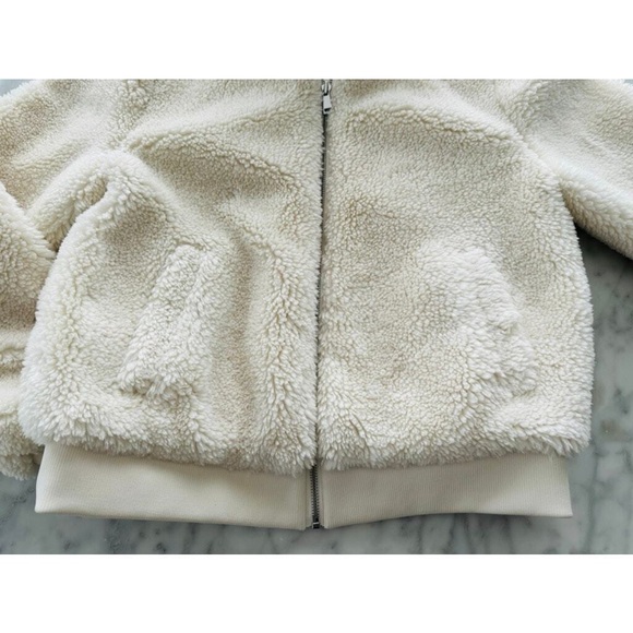 Ann Taylor LOFT Sherpa Teddy Fleece Bomber Jacket - Picture 2 of 4